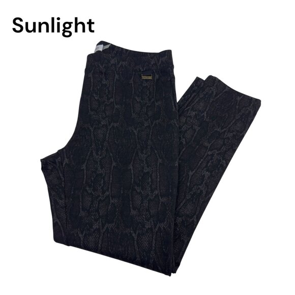 Calvin Klein Womens Black Snakeskin Print Pull-On Stretch Pants SZ L Slim Fit - Picture 11 of 11